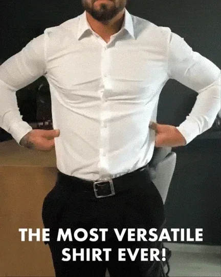 

High Elasticity Men‘s Long Sleeve Dress Shirt Silky Smooth Traceless Anti Wrinkle Male Business Formal Shirts Non-iron