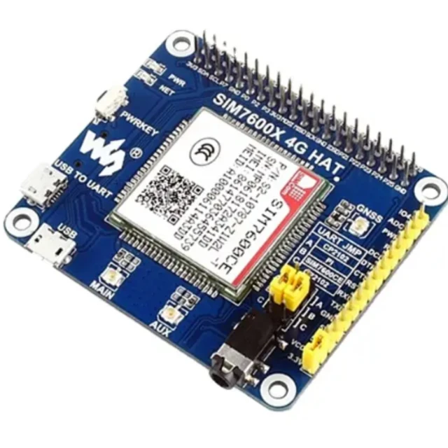 UNIKEY 4G 3G 2G GSM GPRS GNSS HAT for Raspberry Pi LTE CAT4 SIM7600CE SIM7600A-H SIM7600E-H SIM7600E 4G HAT expansion board