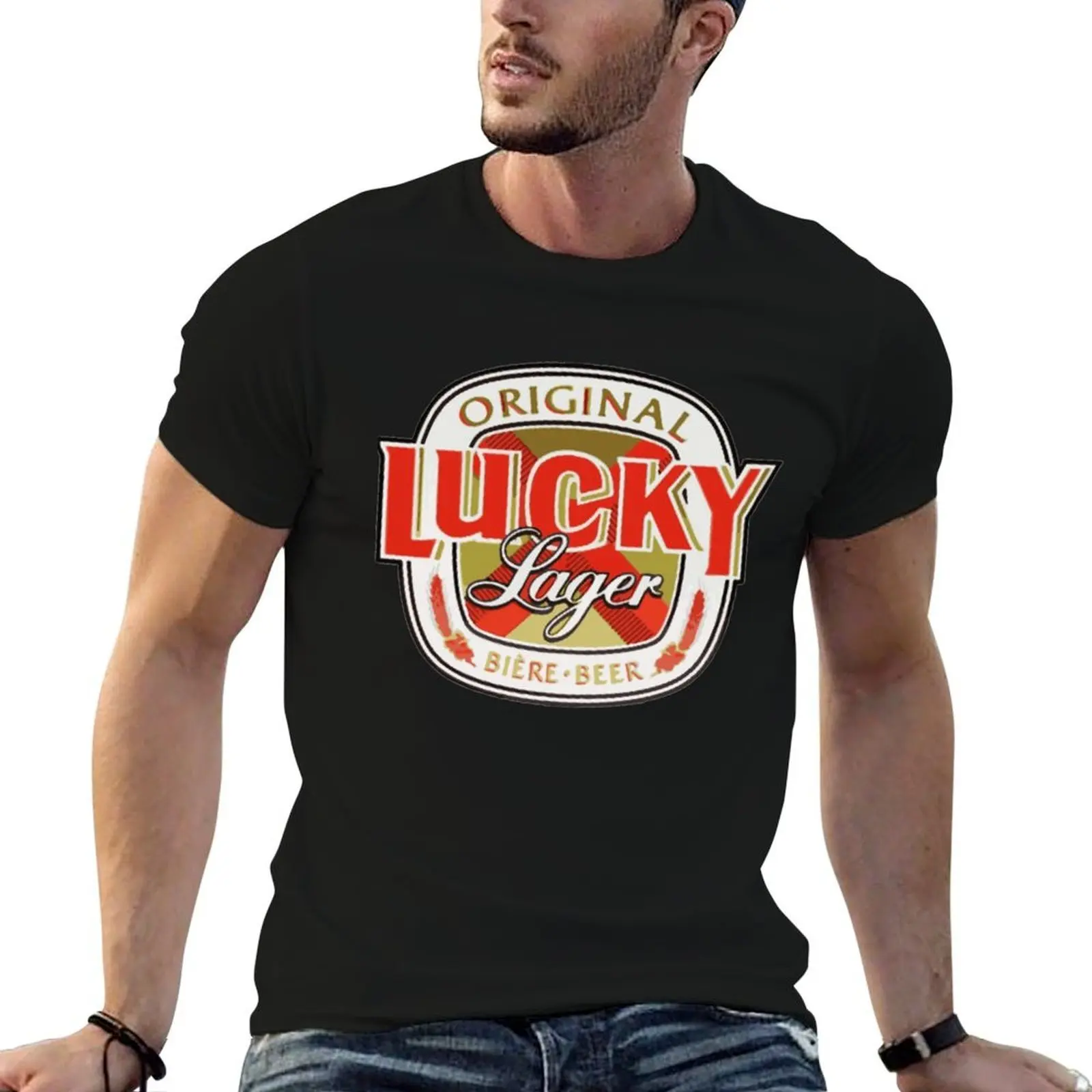 Lucky-Lager-San-Francisco-Beer T-Shirt anime t shirts plus sizes mens t shirts top quality