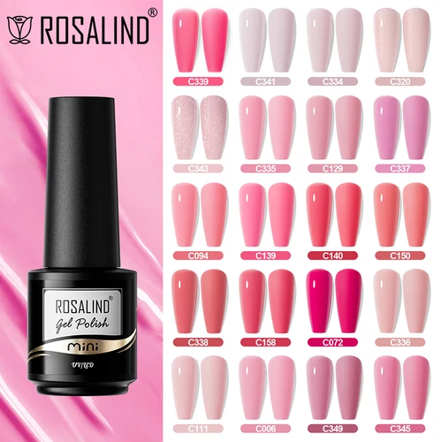 ROSALIND 젤 네일 광택제, 핑크 누드 색상, 세미, UV 바니시, 하이브리드 LED, 에스멀츠 젤리, 소크 오프 베이스 탑 코트, 네일 아트