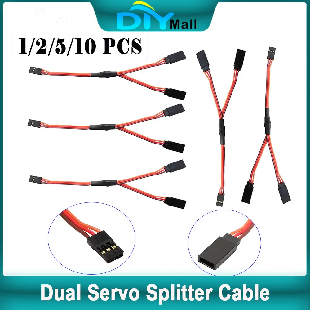 150mm Y-Splitter JR 3-Pin Servo Extension Cable for Futaba RC Airplane/Helicopter - Dual Motor Connector Accessory Cord