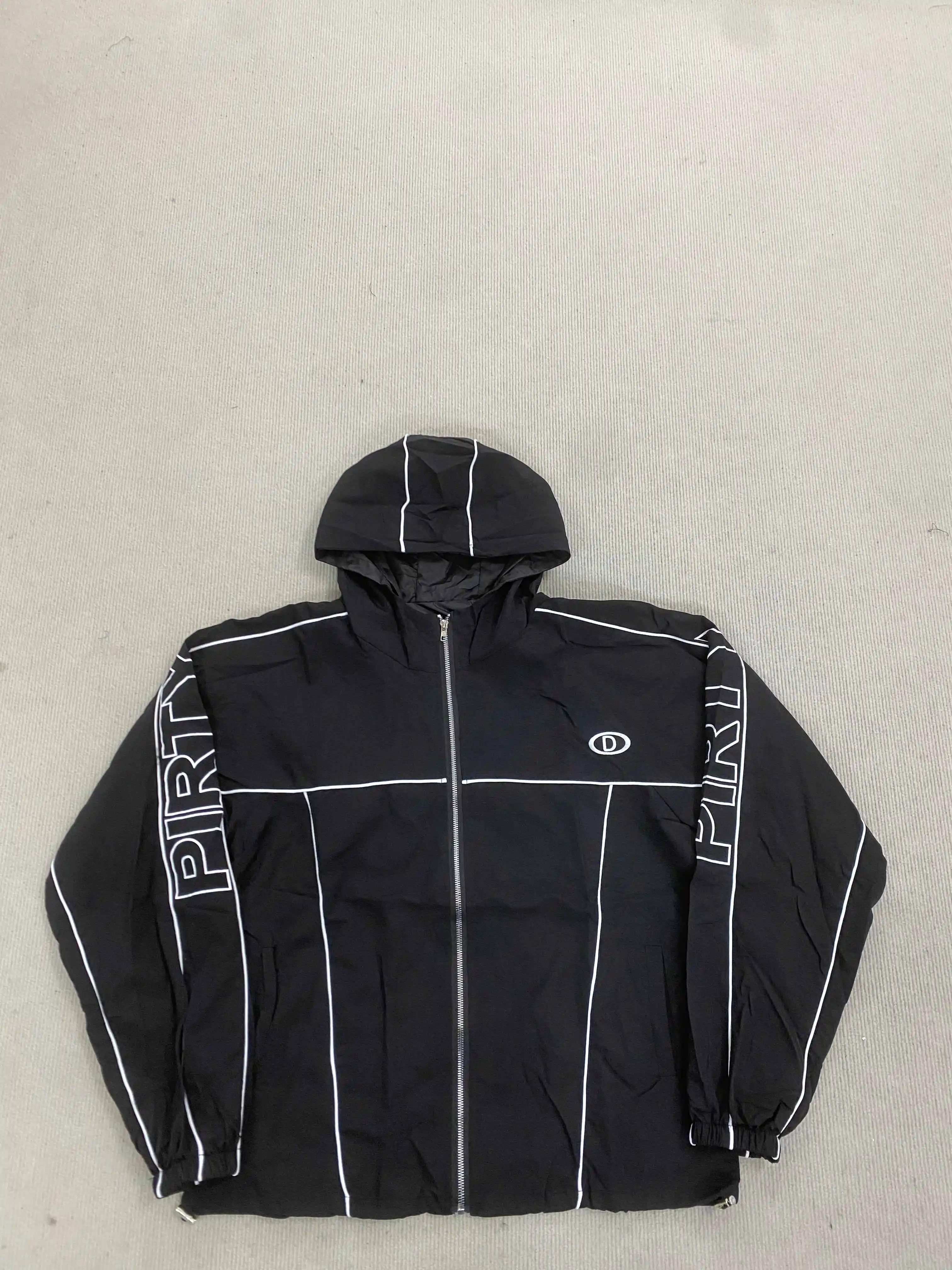 سترة بقلنسوة مستوحاة من هاراجوكو على الطراز القوطي الأمريكي القديم مع سحاب علامة سحب - خريف/شتاء وصول جديد طراز Y2K للرجال والنساء