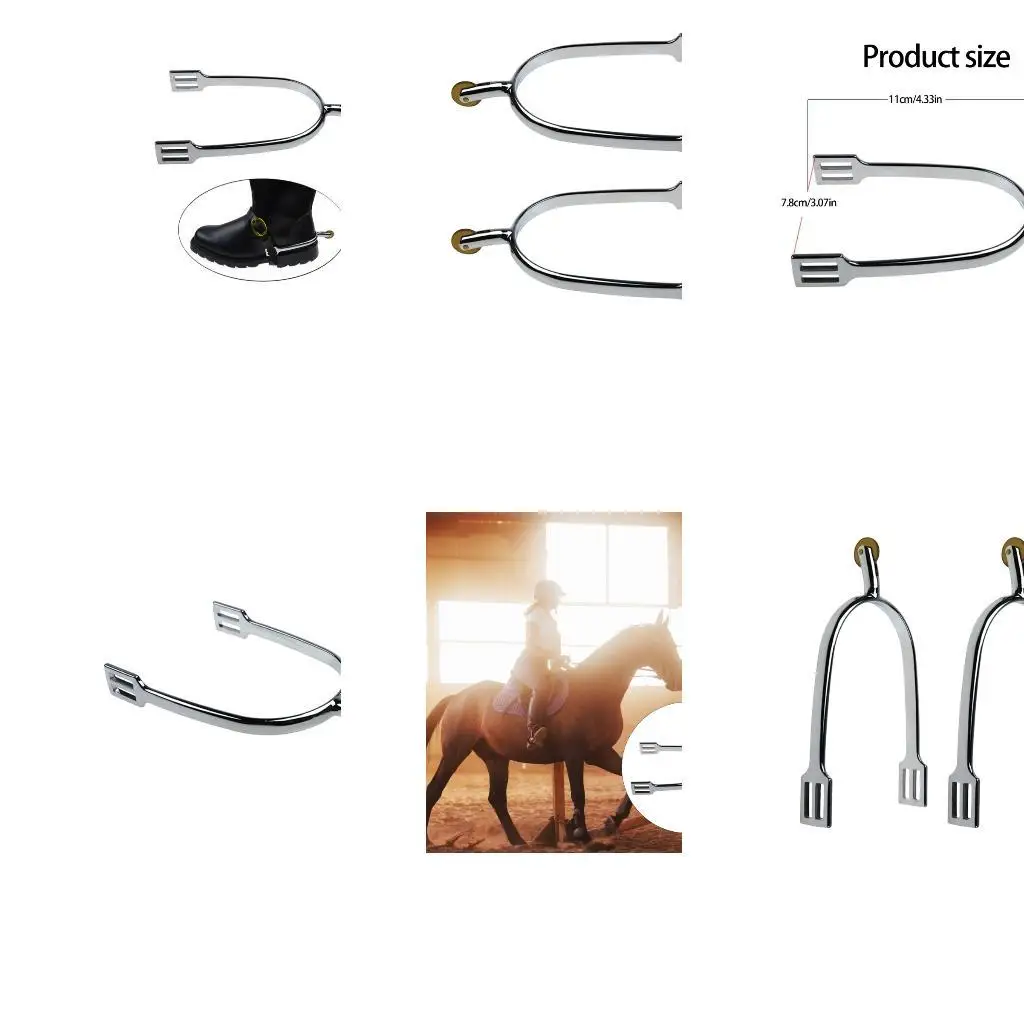 652F Zincs Alloys Horse Spurs Chrome مغلفة 30 ملم باحتر
