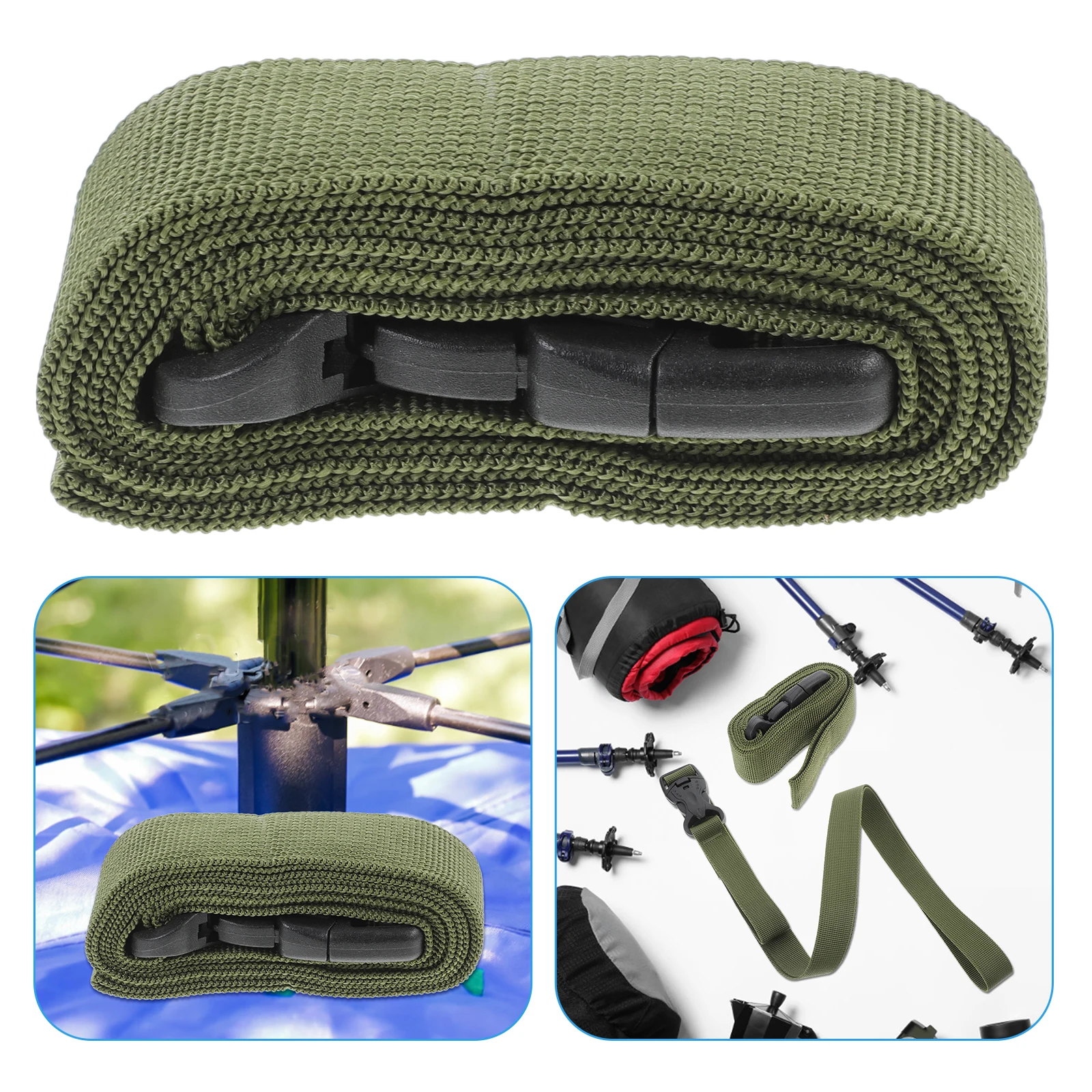 

2pcs Tent Straps Adjustable Nylon Luggage Strap Belts Buckle Belts for Suitcase Luggage Connector Supplies Olive Green