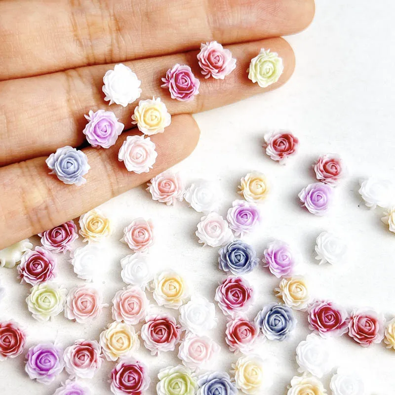 30 pz 8MM 3D acrilico fiore di rosa Nail Art Charms parti accessori camelia Retro Manicure unghie decorazione forniture materiali