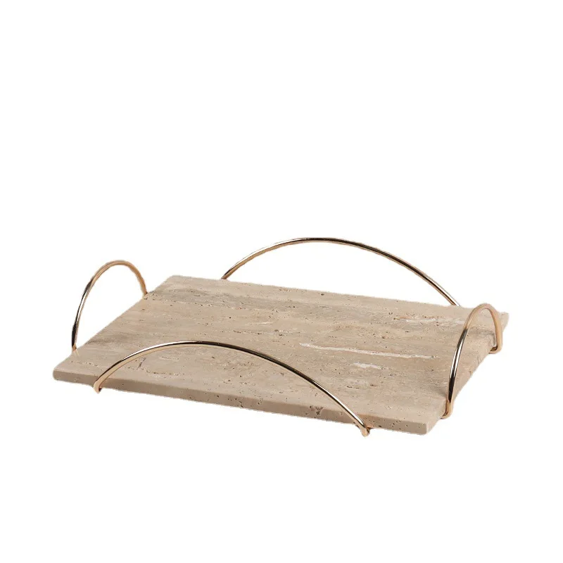 Nordic INS style natural marble square tray, jewelry storage tray