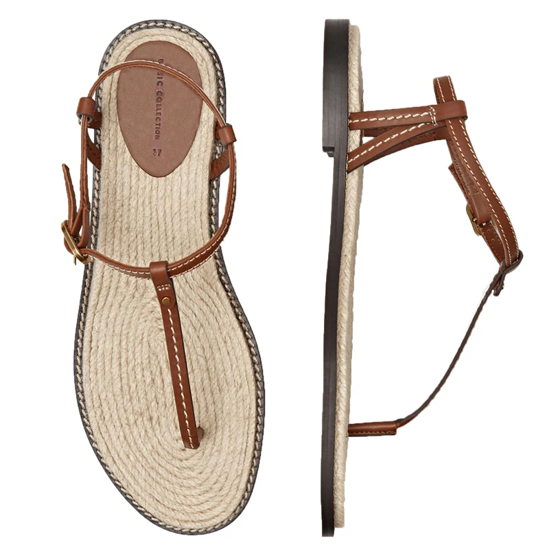 Sandalias Mujer 2023 Summer Women Sandals Straw Flat Fisherman Shoes Fairy Bohemian Style Buckle Holiday Beach Shoes Flip Flops