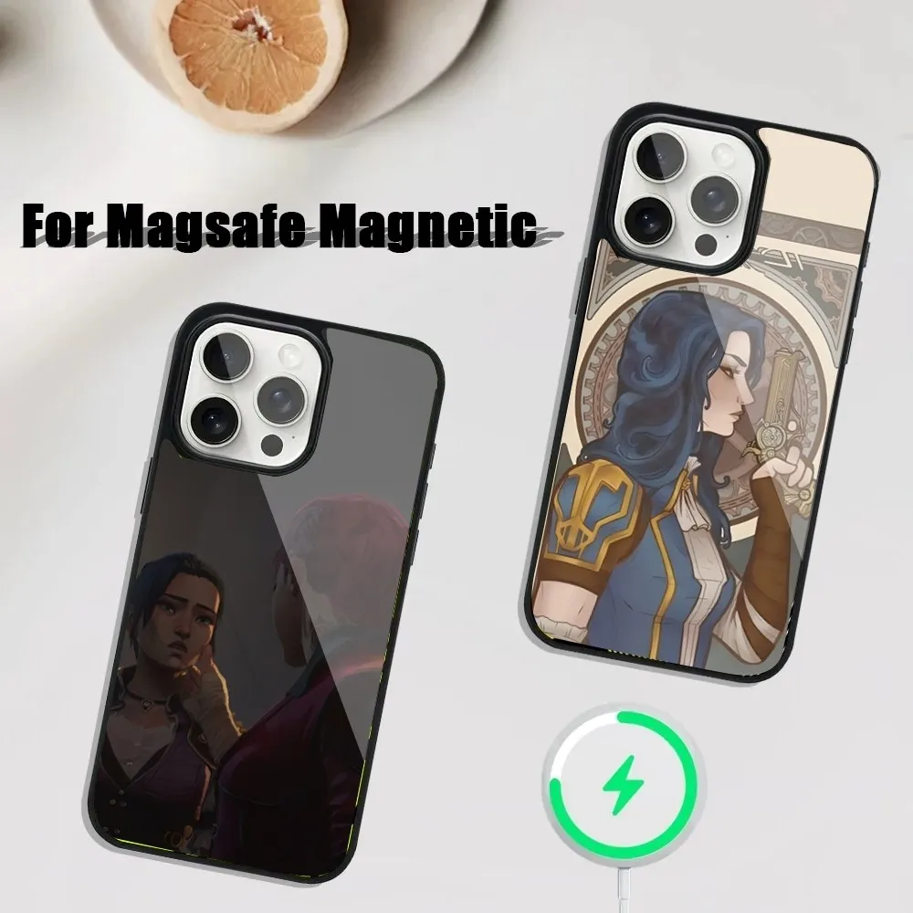 

Game Caitlyn A-Arcane L-Lol Phone Case For iPhone 16,15,14,13,12,11,Plus,Pro,Max Mini Magsafe Magnetic Wireless Charging