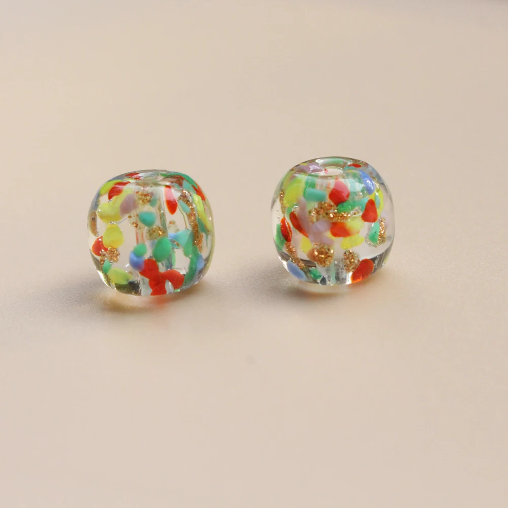11×10mm Colorful Barrel Lampwork Bead Jewellery Making PinkGlass Beads Jewelry Bracelets Earring Necklace Diy Perles Bijoux Bulk