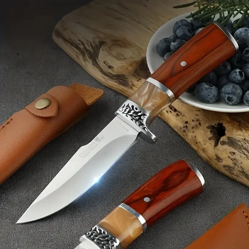 high hardness blade wood fixed knife outdoor knife camping knife with sheath