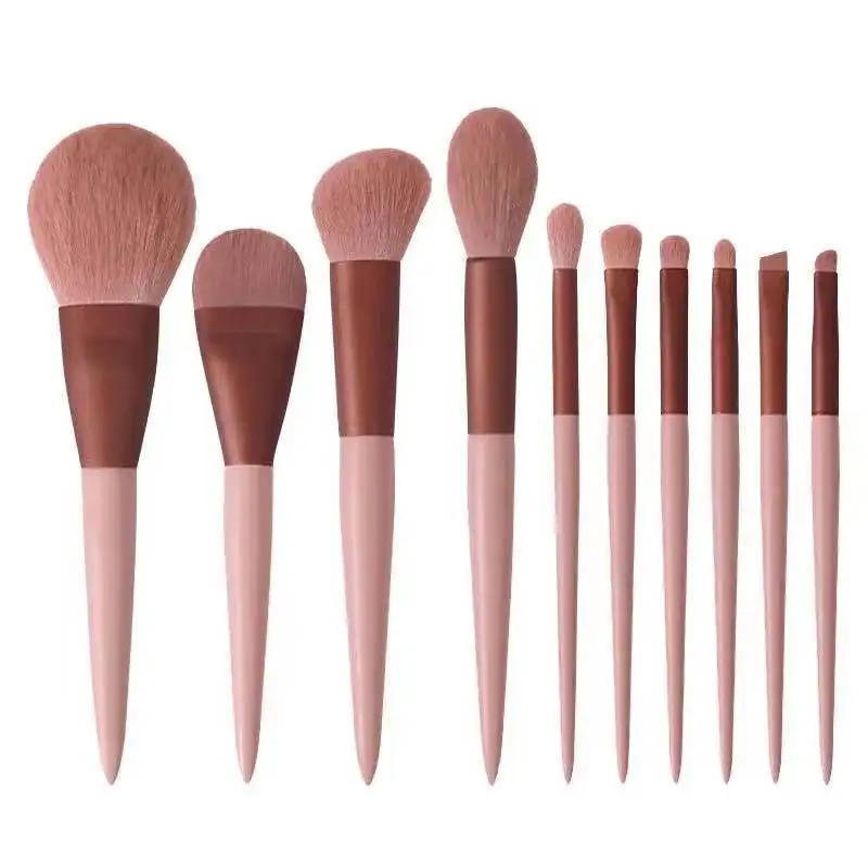 

RONSLORE 10 PCS Professional Pink Makeup Brush Set High Quality Soft Bristle Beauty Cosmetic Makeup Artist Tool