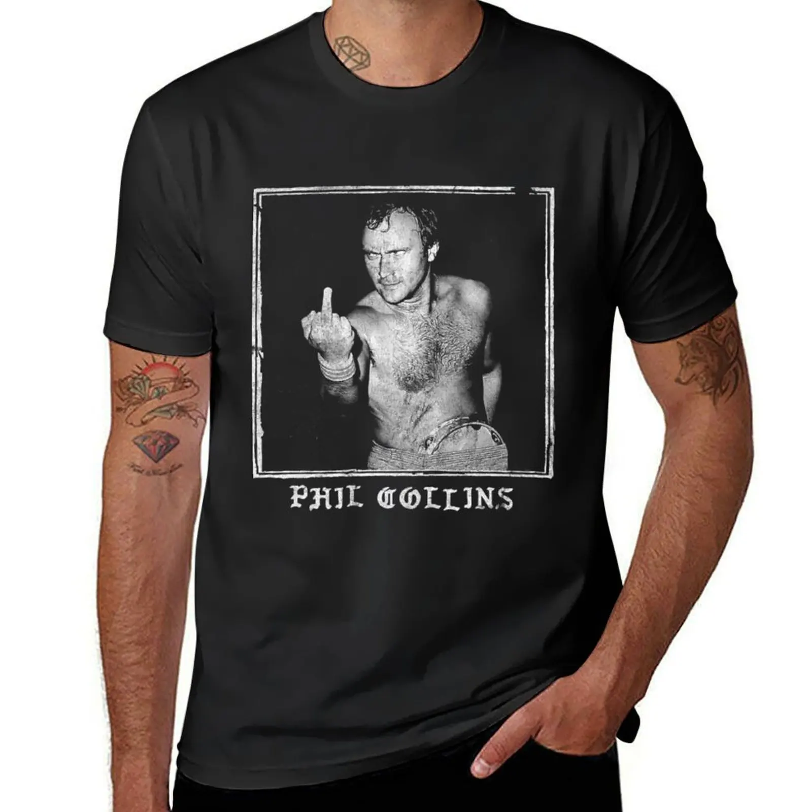 Phil Collins Punksthetic\t T-Shirt Short sleeve tee for a boy heavyweights big and tall t shirts for men