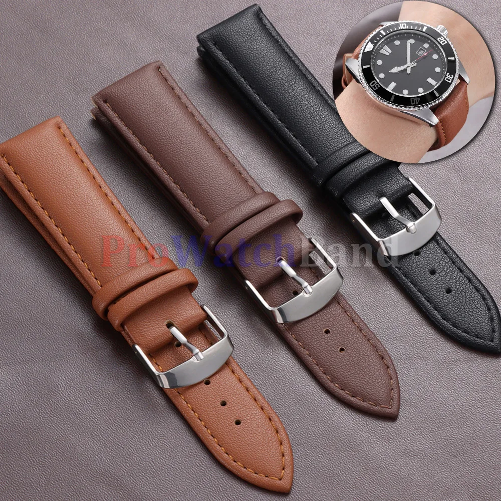 

14/16/18/20/22/24mm PU Leather Watch Band Universal Men Women Bracelets Handmade Retro Strap Soft Sport Belt for Seiko for Omega