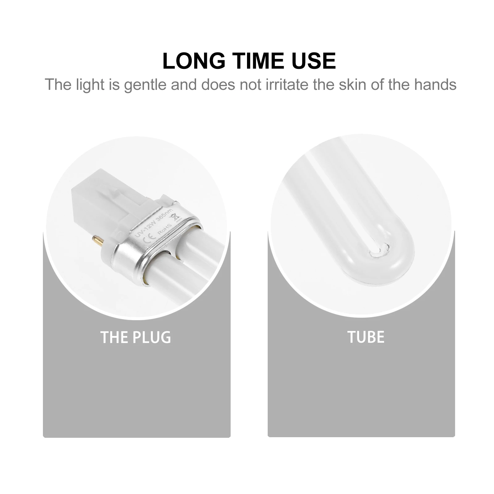 

4pcs Phototherapy Machine Lamp Tube Glass Gel Replacement Fast Curing 2640 Hours Lifespan Nail Manicure Spa