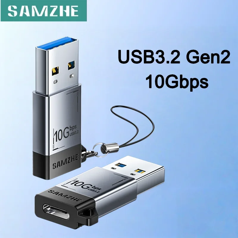 

SAMZHE USB 3.2 Gen 2 OTG адаптер USB A «папа» на «мама» Type-C, преобразователь для зарядки данных 10 Гбит/с для ноутбука, планшета, телефона