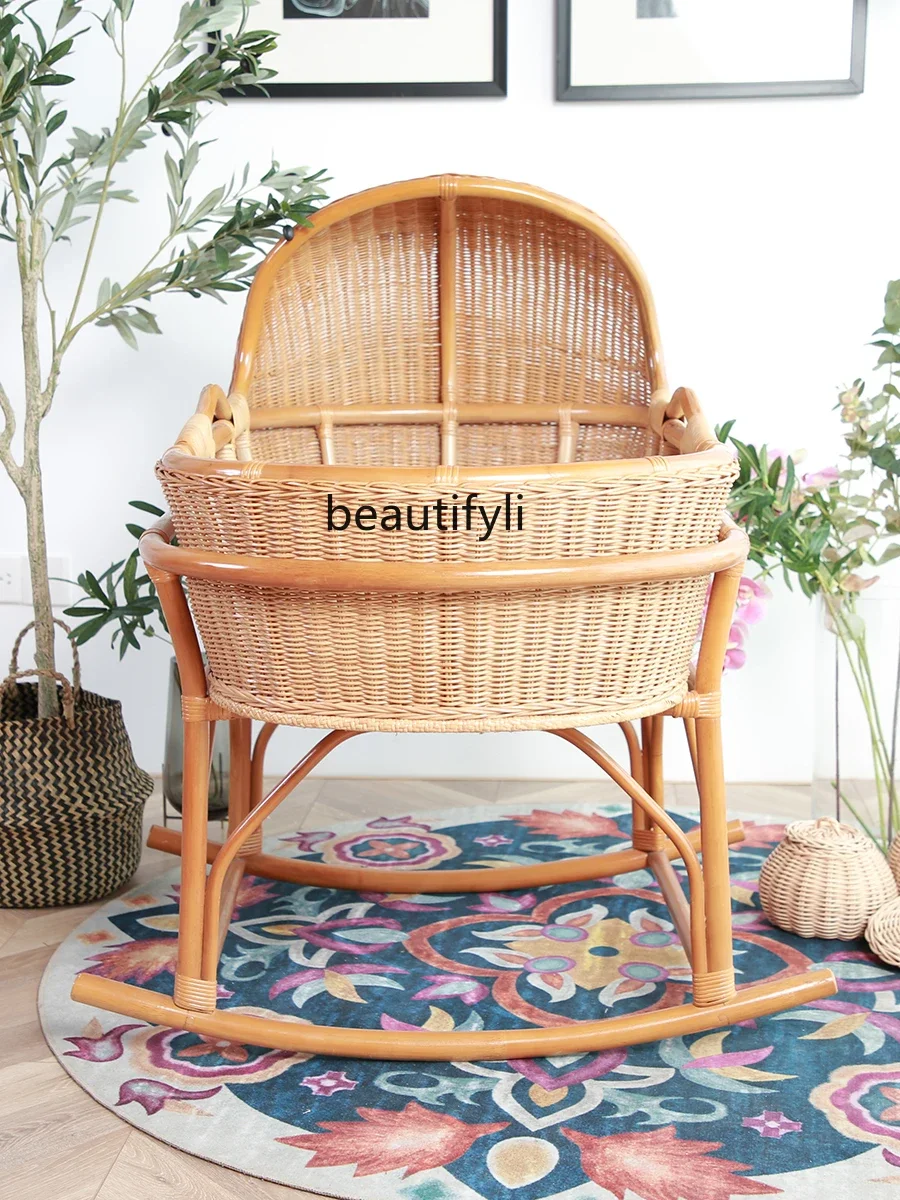 Modern Minimalist Retro Cradle Natural Indonesian Real Vine Handmade Vine Woven Cradle