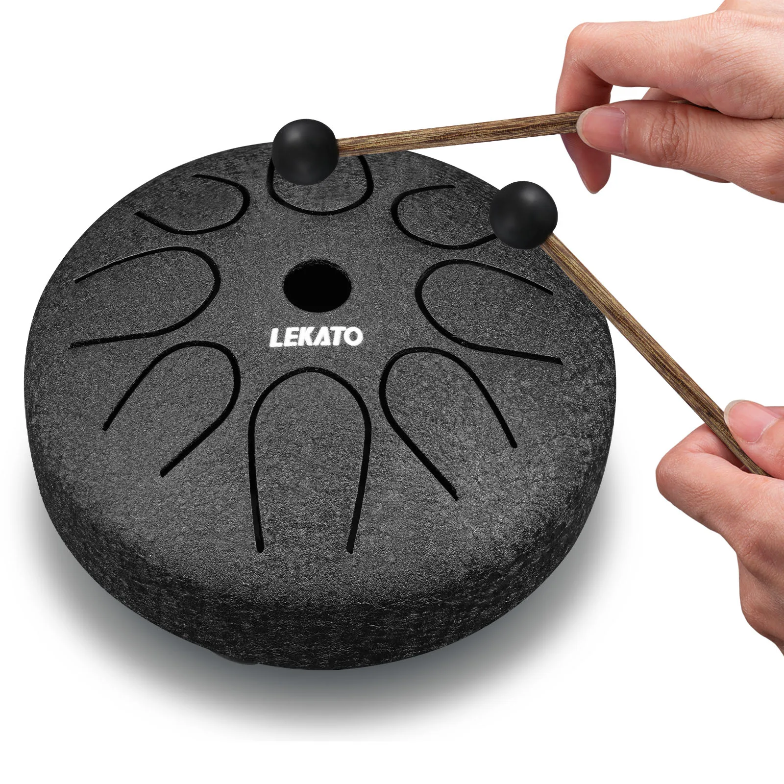 Steel Tongue Drum 4.5 Inch 8 Notes LEKATO Steel Alloy Drum  Major Beginner Drum Percussion for Musical Education Zen Meditation