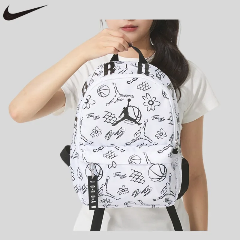 Nike Printed Backpack Men's and Women's Sports and Leisure Backpack Student Bag JD2533027TD-004