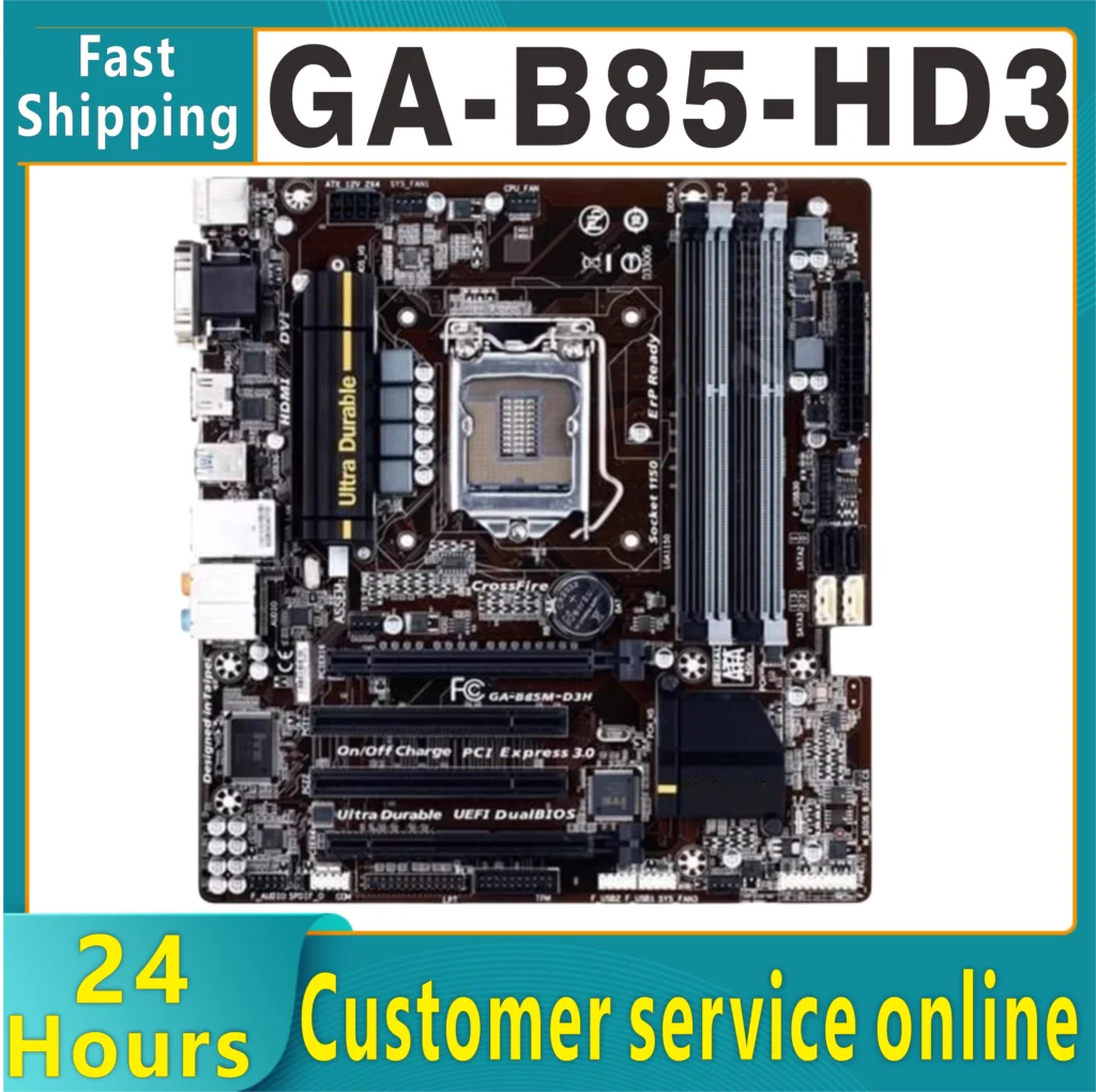

100% testing For GA-B85-HD3 motherboard 32GB LGA 1150 DDR3 ATX