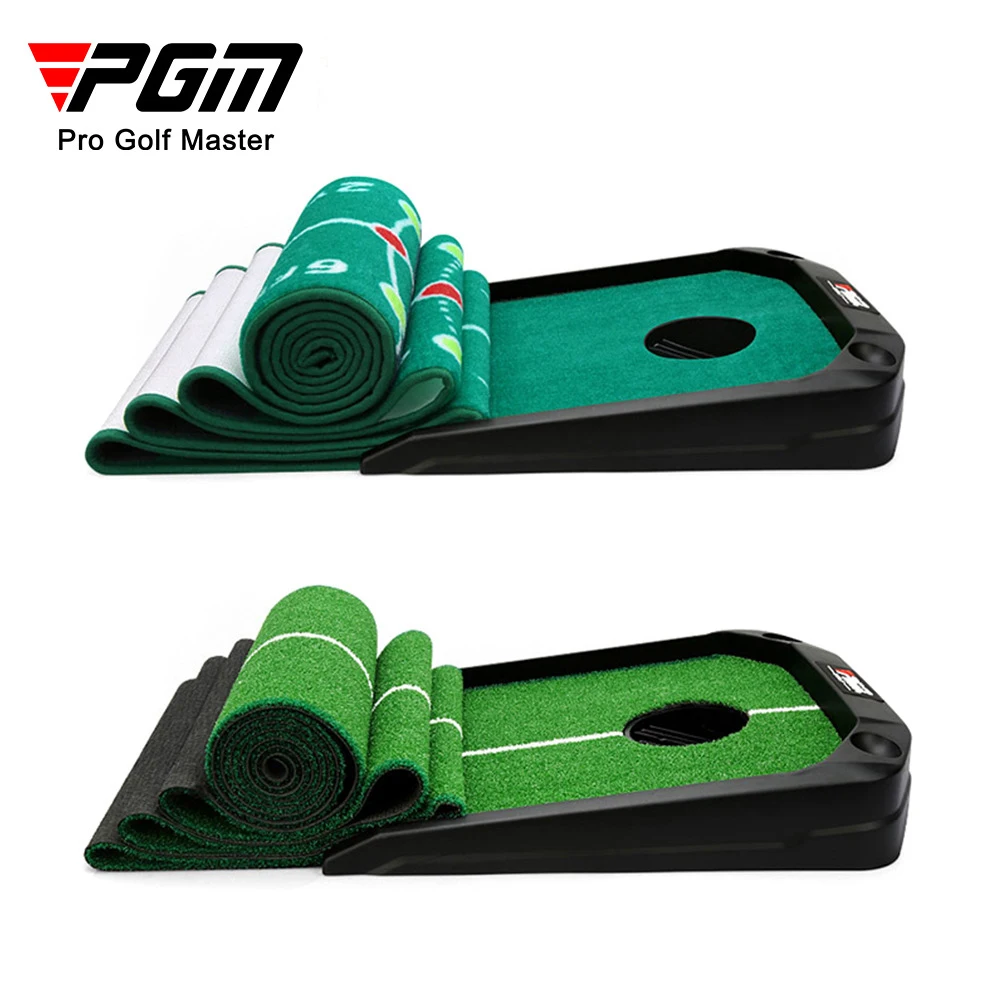 PGM Non Slip 3M Indoor Electric Single Hole Automatic Ball Return Golf Putter Trainer Foldable Golf Practice Mat Golf Green 골프