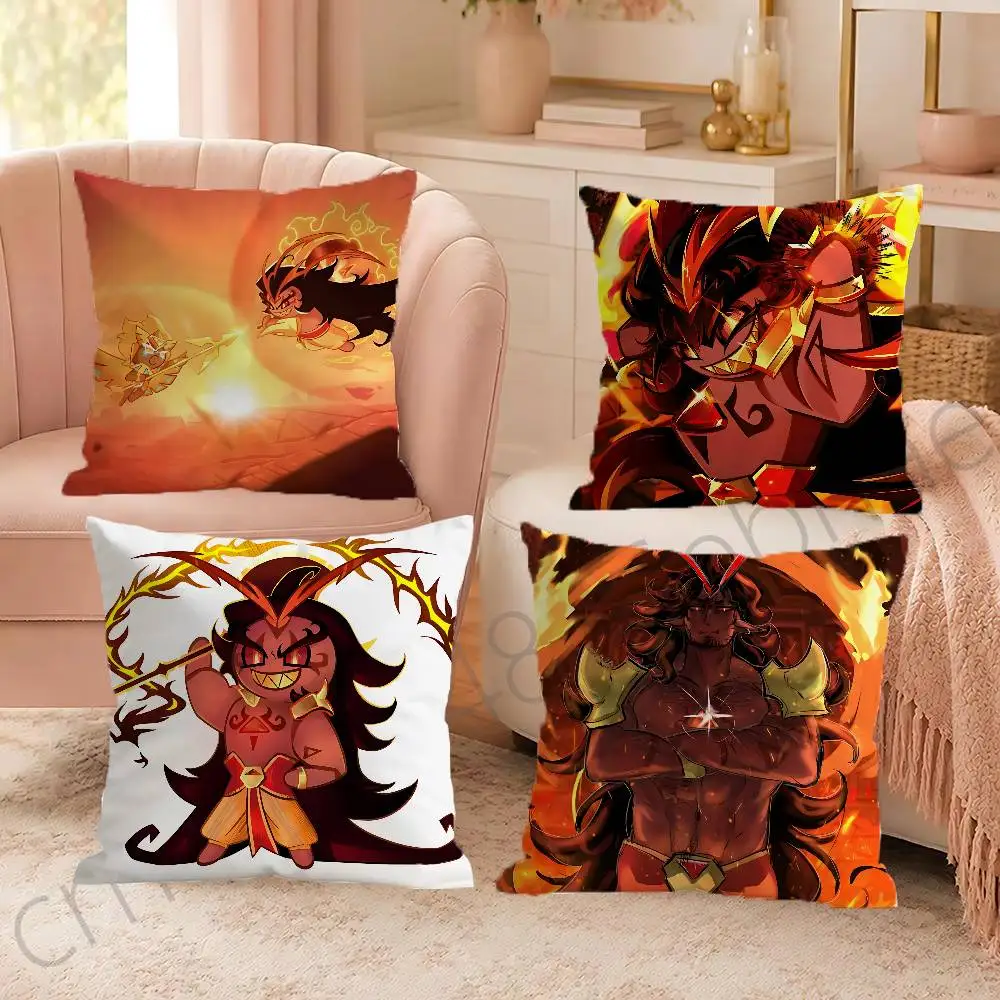 FOR Burning Spice Cookie Throw Pillow Cover 2D Double-Sided Print Soft Cushion Case for Home Sofa Bedroom Car
