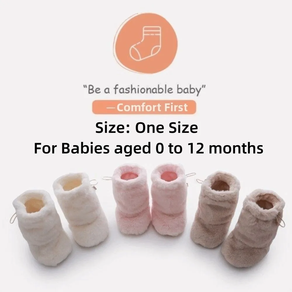 Cute Thickened Newborn Socks Solid Color Anti-slip Floor Socks Warm Children's Sleeping Sock Winter