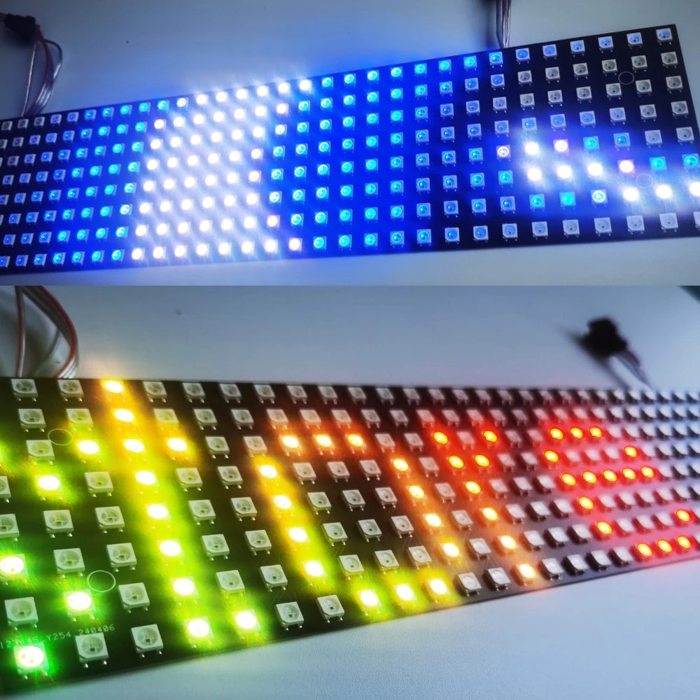 P5 P10 P6.25 pitch RGB WS2812B addressable digital transparent panel light LED 8x32 8x48 pixel module matrix screen DC5V