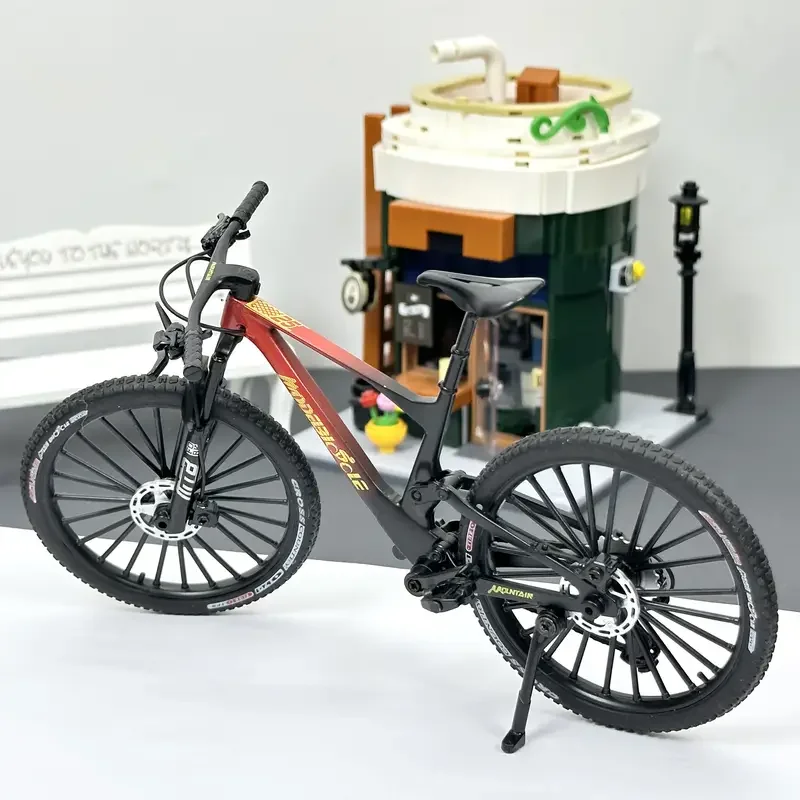 Nuovo modello 1:8 bicicletta in lega pressofuso giocattolo in metallo bici in miniatura montagna dito graduale modello di bicicletta simulazione collezione giocattoli