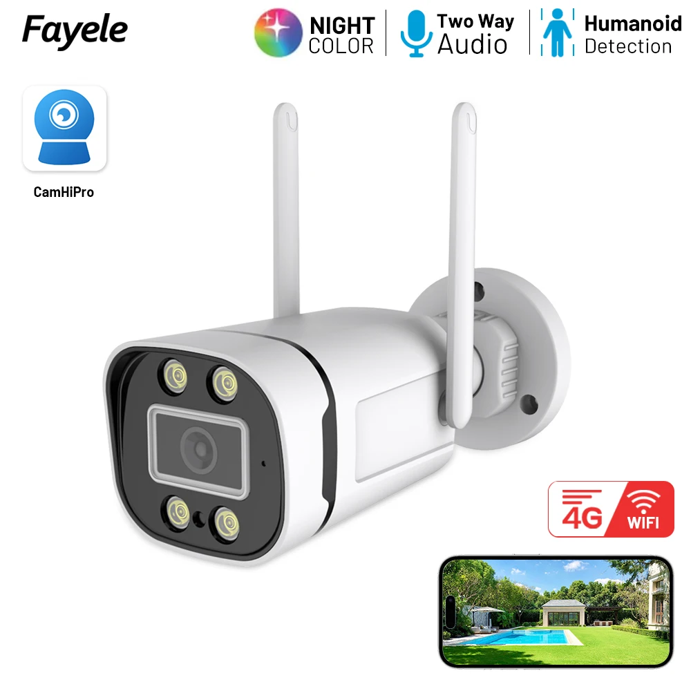 

5MP 2MP Wifi 4G Surveillance Camera Outdoor AI Human Detection Color Night Vision Mini Security Wireless Bullet IP Camera Camhi