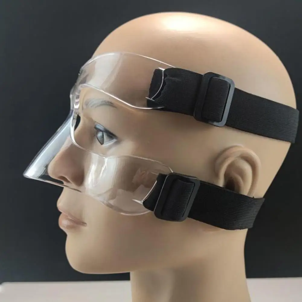 Foam Padding Face Guard Sports Face Protection Cover High Strength Resistant Nose Guard Transparent Basketball Football Training