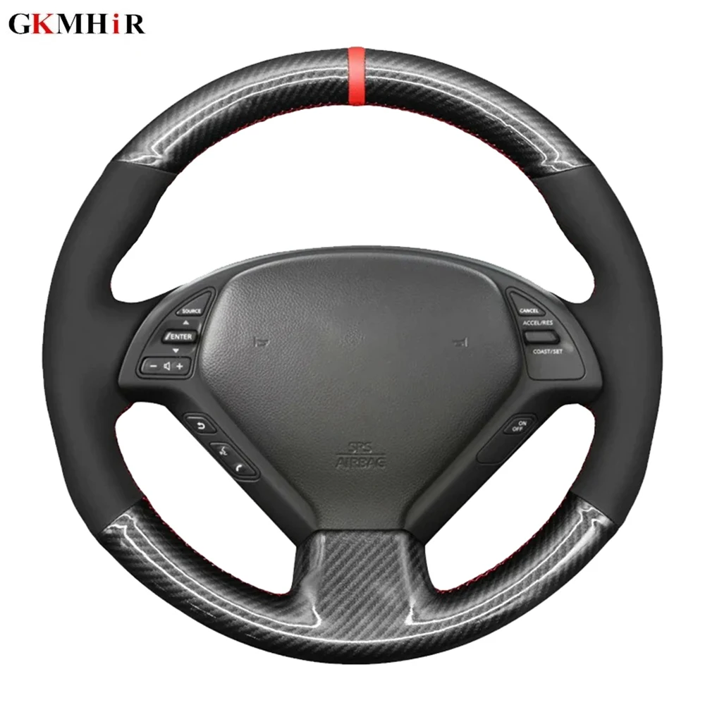 DIY Hand Sewing Suede Car Steering Wheel Cover For Infiniti G G37 EX EX35 EX37 Q Q40 Q60 QX50 2008-2018 Nissan Skyline 2006-2014