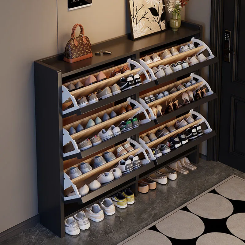 Display Modern Shoe Cabinet Entrance Hall Living Room Designer Luxury Wooden Shoe Shelf Organizer Zapatero Entrance Furniture