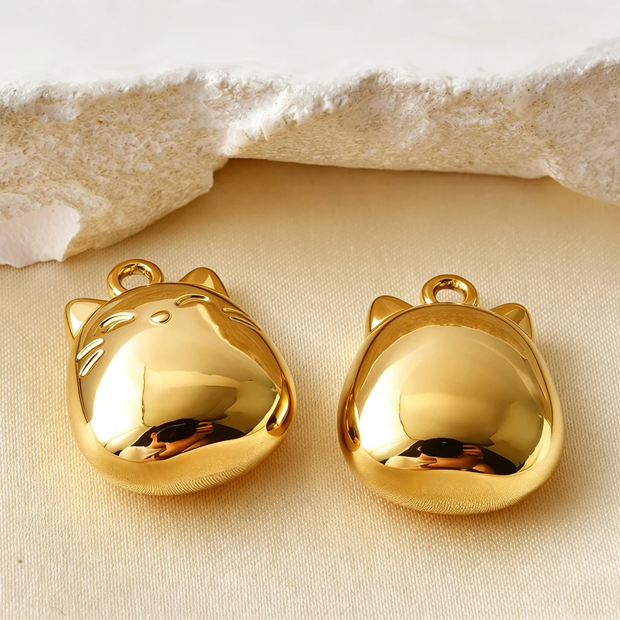 5 Stück goldfarbene Edelstahl-Anhänger in Form von niedlichen Hunden, Fischen und Enten, PVD-beschichtet, für Schmuckherstellung, Tieranhänger, DIY-Halskette, Schlüsselanhänger – Detail 13