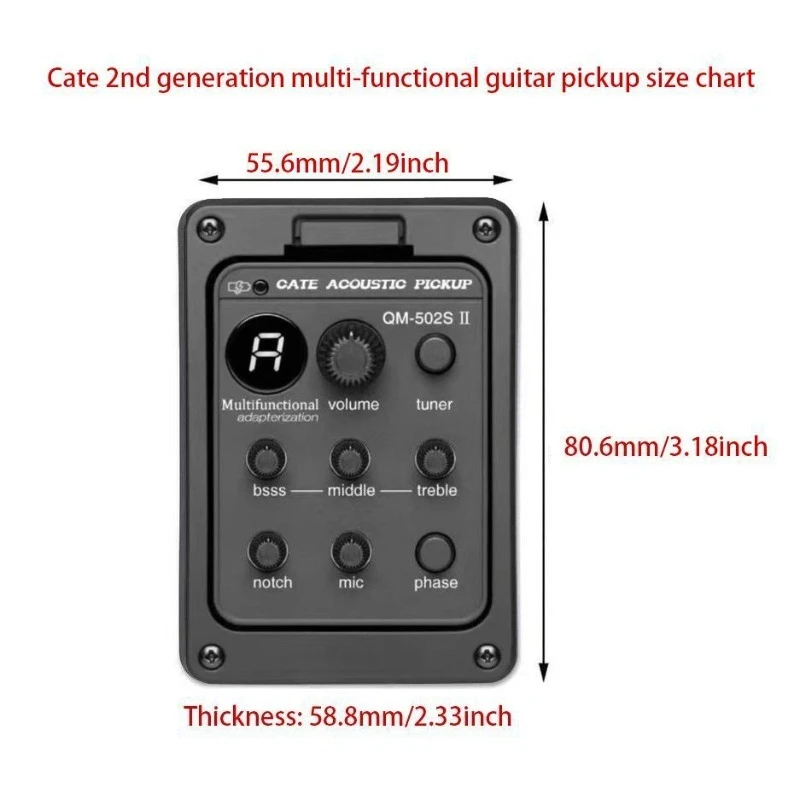 2nd Generation 301 Guitar Perforated Pickup with Guitar EQ Pickup 301 Second Generation Replacement Tool Part