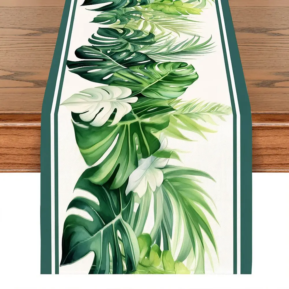 Vintage Floral Table Runner Fall Maple Leaves Dining Table Decor Boho Kitchen Tablecloth For Wedding Party Home