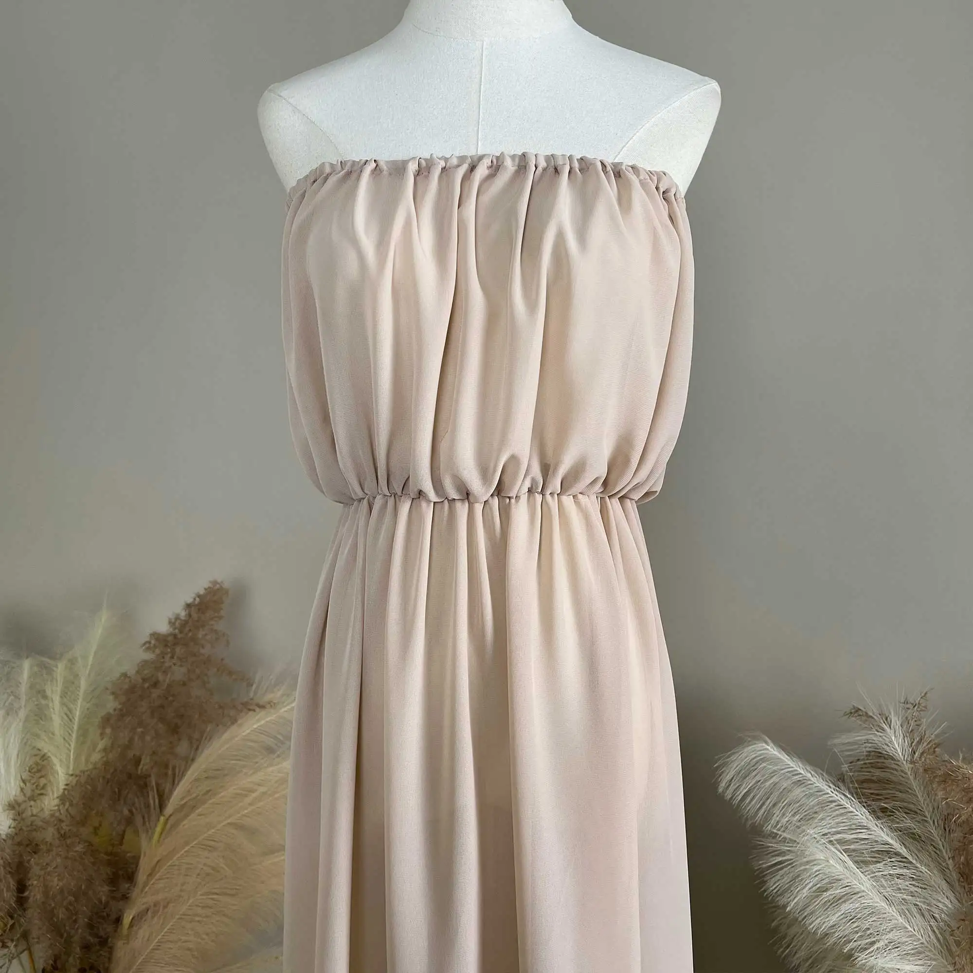 Don&Judy Elegant Off The Shoulder Georgette Evening Gown with Ruffled Sleeves Flowy Formal Dress Versatile for Special Event