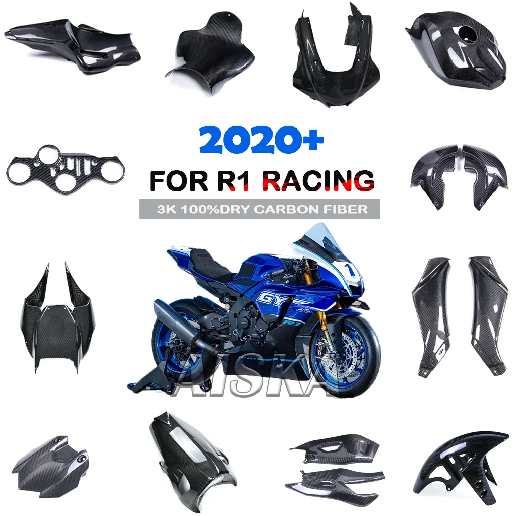 Für YAMAHA R1 GYTR Racing R1M 2020+2023 2024 2025 2026 Kotflügel Heckteil Kraftstofftank Seitenverkleidung Frontverkleidung Kit Trockenes Kohlefaser