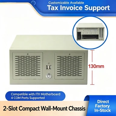 Wall mounted industrial control chassis 4 slots multi serial matx main board full high card industrial computer CNC equipment