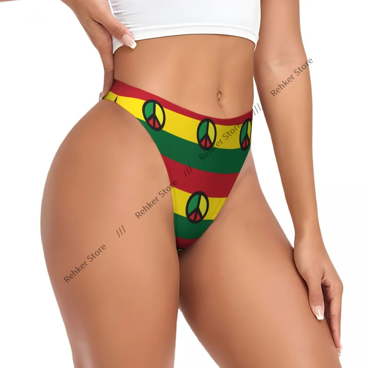 

Sexy G-string Thongs Women Panties Jamaican Reggae Culture Peace Caribbean Country Flag Underwear Lingerie Tanga