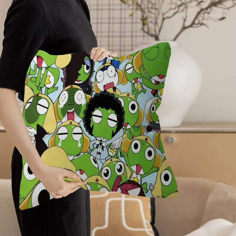 الكرتون مضحك كيرورو Gunsou الضفدع غطاء الوسادة وسادة للديكور أريكة ديكور المنزل كيس أكياسها