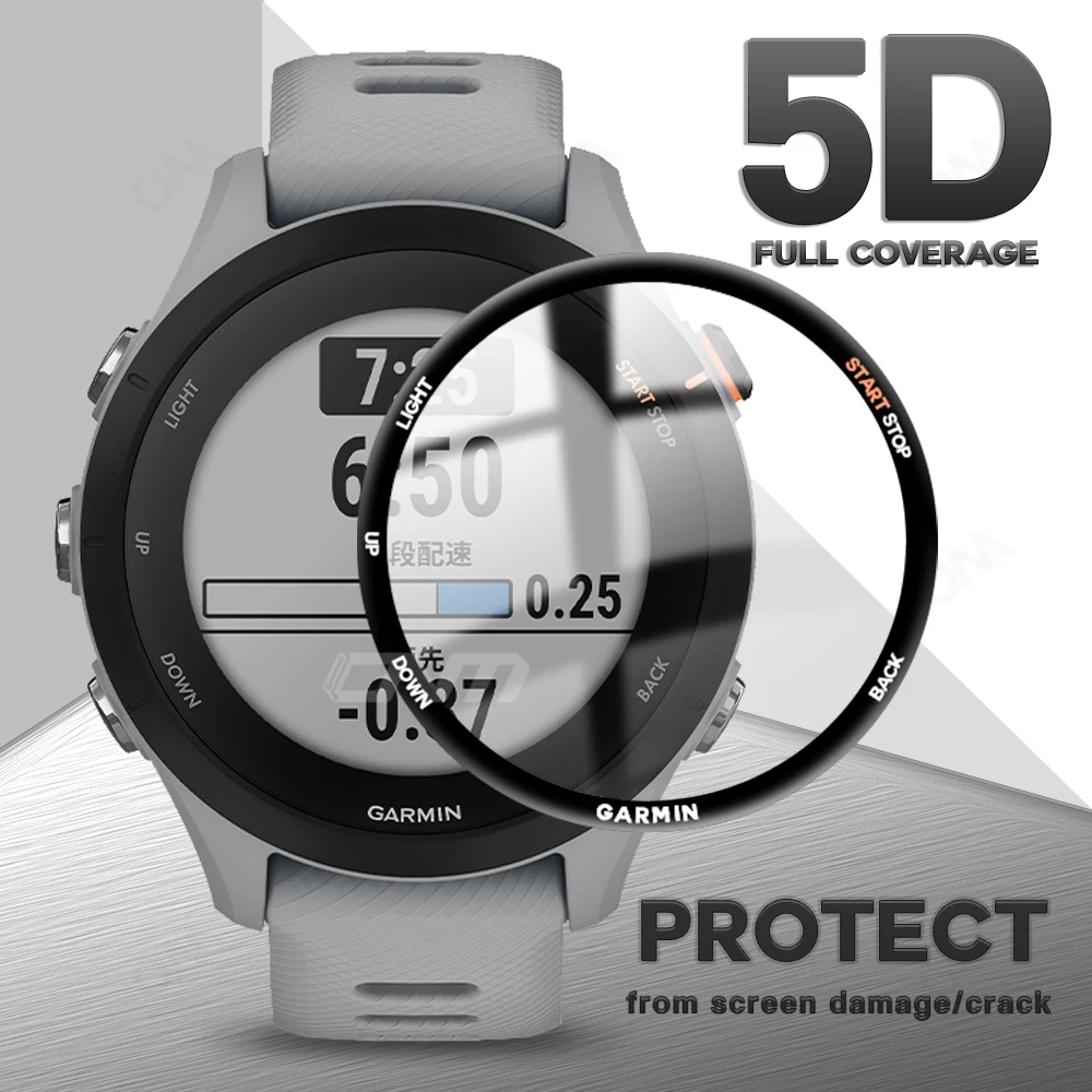 5D Protective Film for Garmin Forerunner 255 255S 245 945 45S 158 Screen Protector Cover Smart Watch Accessories Not Glass