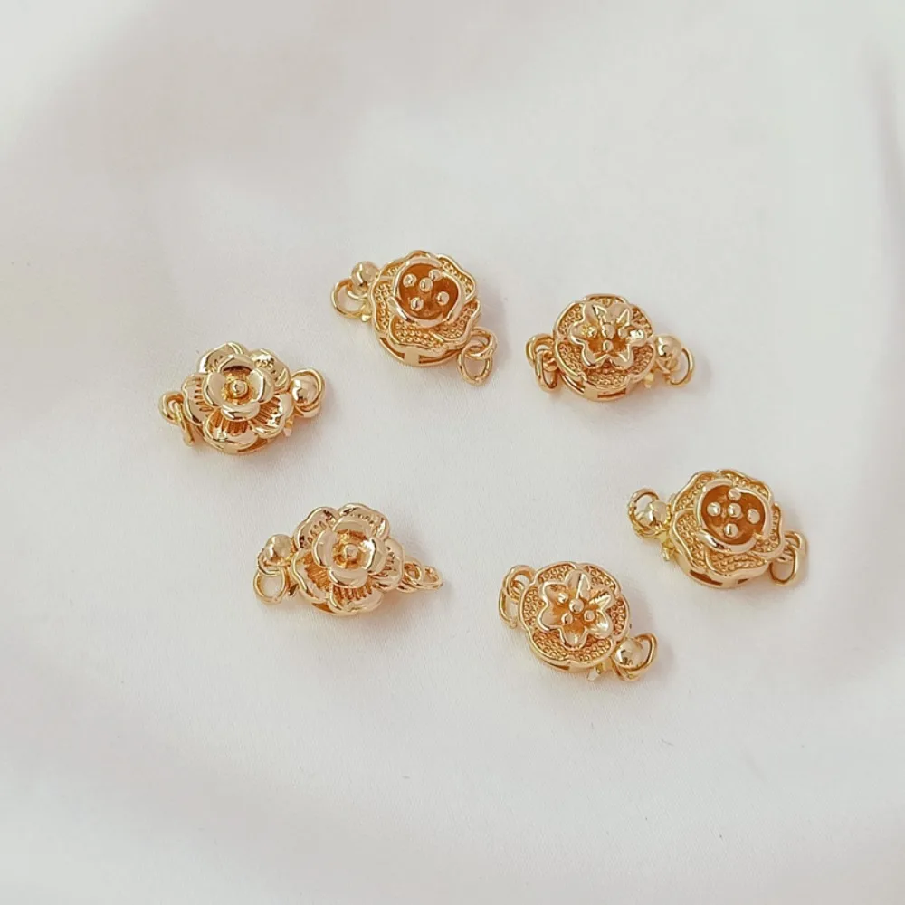 

14K Gold-plated Flower Insert Clasp Connecting Clasp, DIY Handmade Bracelet Necklace Pearl Ending Clasp Accessory