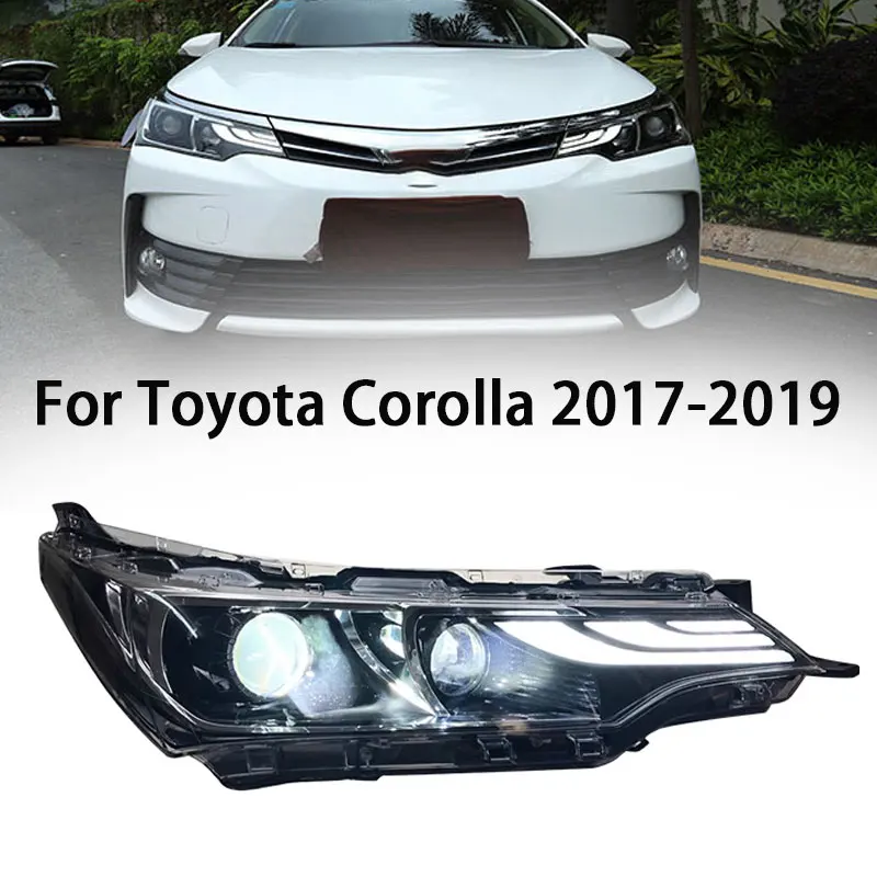 

Автомобильная фара для Toyota Corolla светодиодный, фара 2017-2019, фары Corolla Altis DRL, сигнал поворота, фара дальнего света, проект Angel Eye