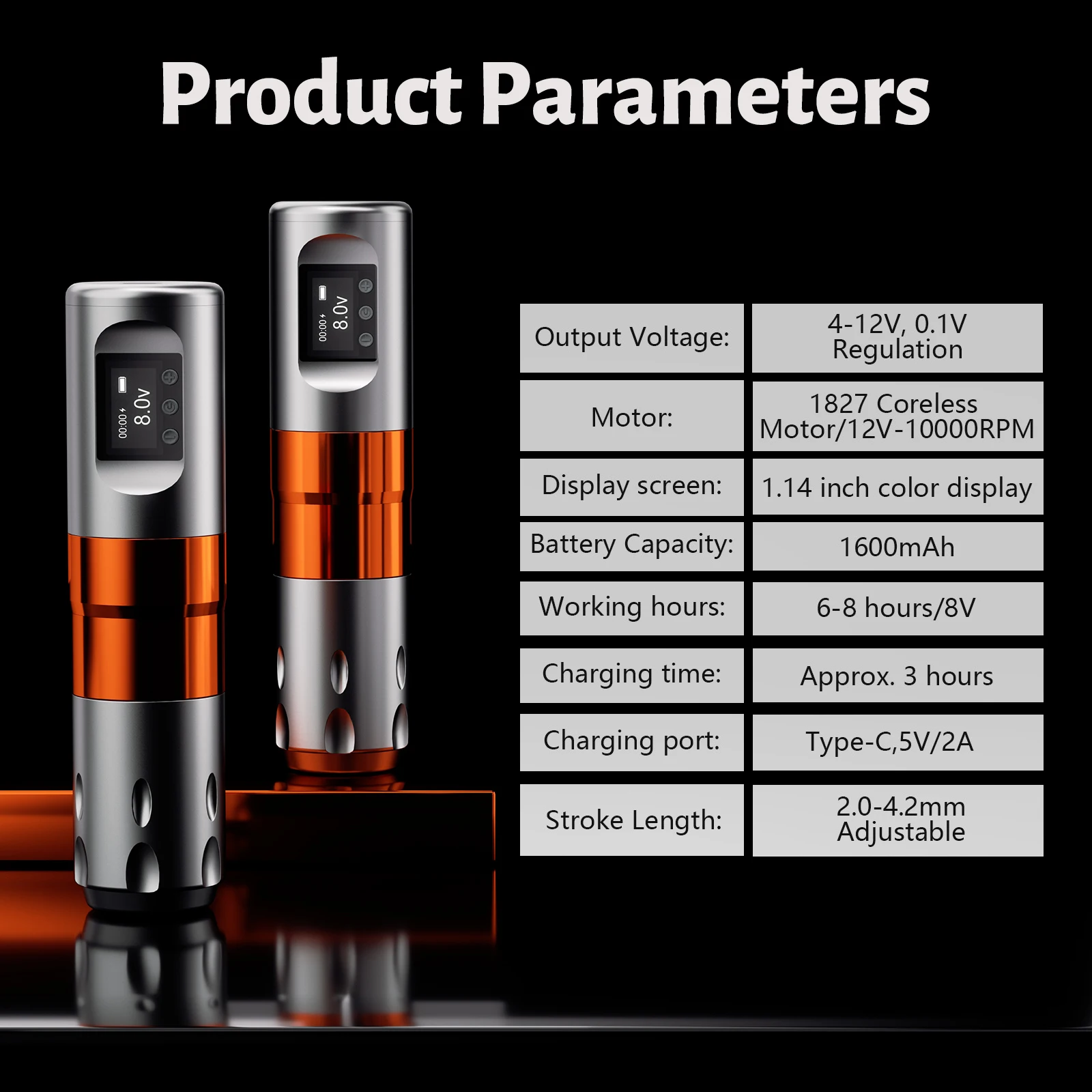 BIGWASP V82 ماكينة رسم الوشم التجميلي اللاسلكية القلم شاشة LED عرض 1800mAh بطارية تجميل دائم قلم Microplasty لفن الوشم #2