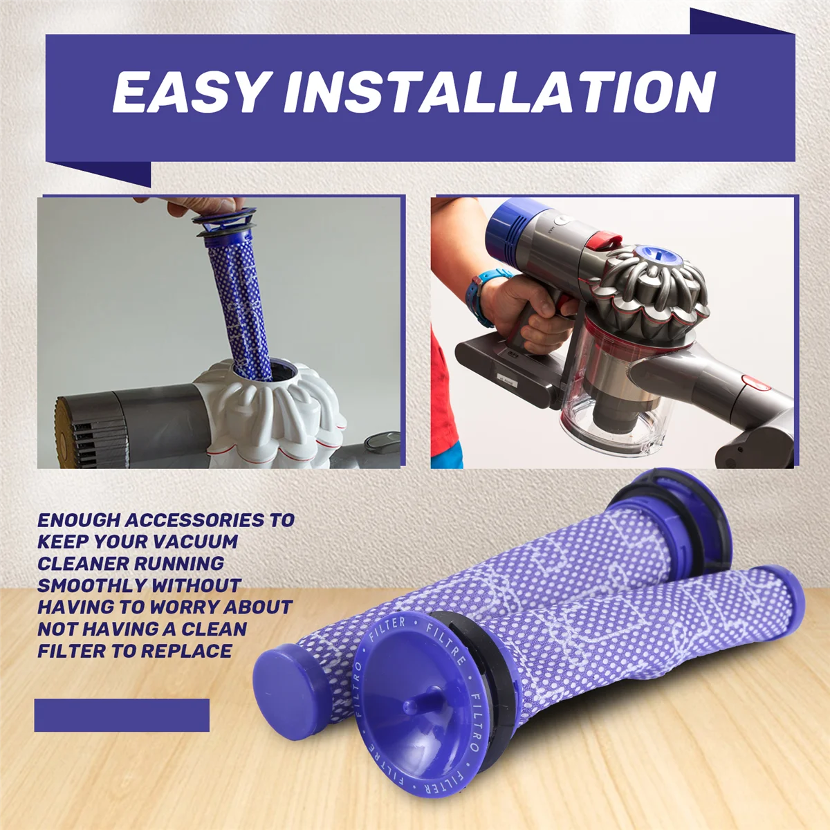 Pré-filtre de rechange pour aspirateur Dyson, compatible avec la série V6, V7, V8, pièce de rechange, 4 pièces