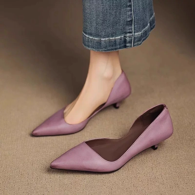 

Petite French-style cats with commuting work shoes 2026 Spring and Autumn new popular pointed toe stiletto heels for women