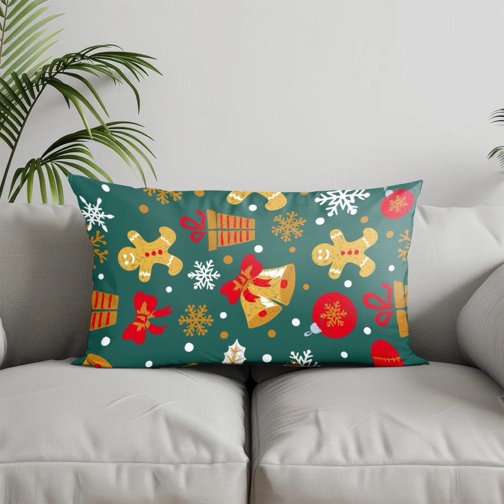 ديكور المنزل وسادة عيد الميلاد سعيد لقضاء عطلة مناسبة لأريكة غرفة النوم غطاء وسادة السيارة وسادة الظهر المستطيلة