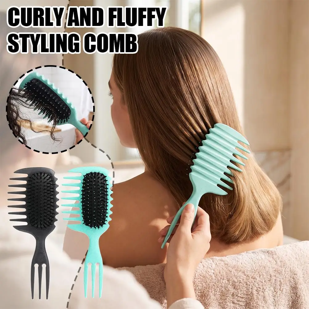 Curly and fluffy styling comb Nylon Bristle Detangling Styling Comb Defines Curls Adds Volume for Wet Hair Women and Men
