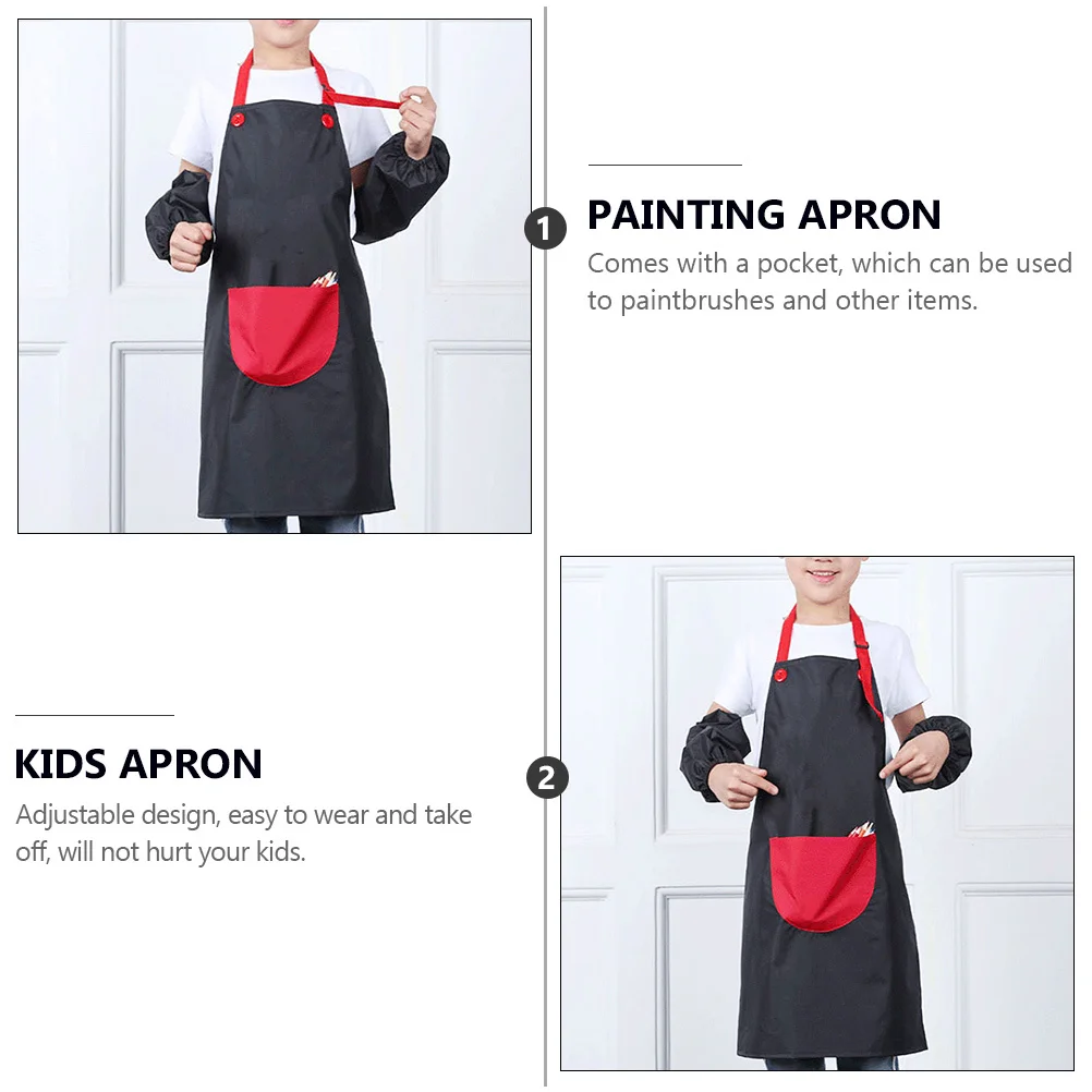 

1Pcs Kids Apron Painting Apron Pocket Waterproof Adjustable Child Sleeveless Gardening Cover Waterproof Clothes Hood