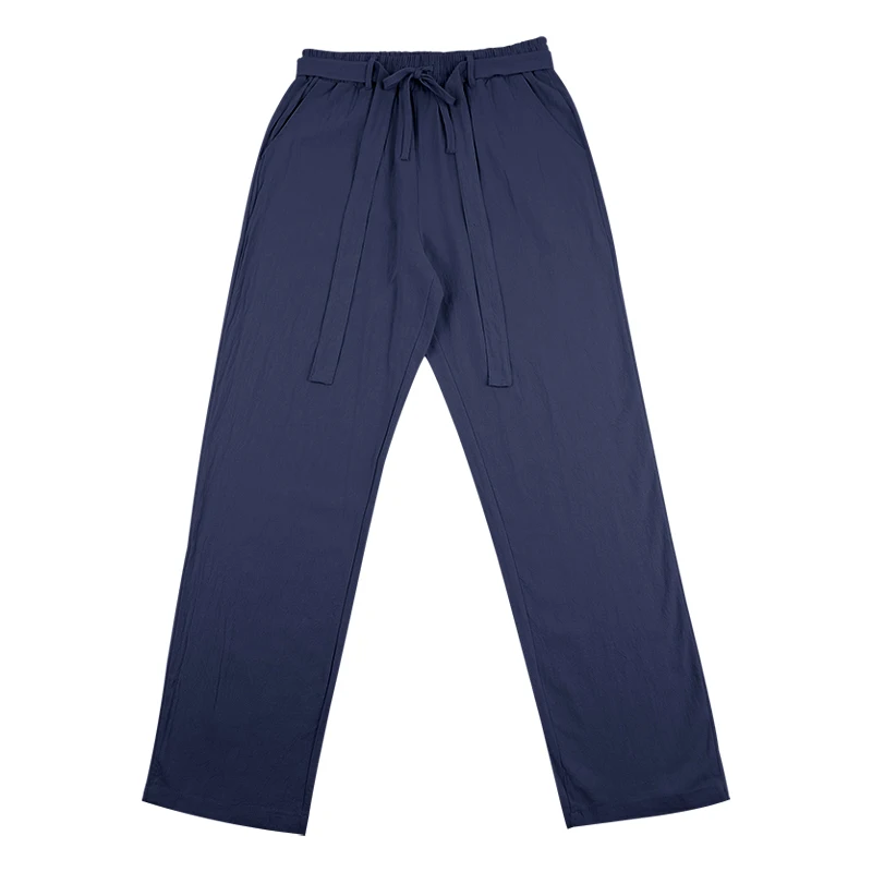 Herrenhose aus atmungsaktivem Leinen mit geradem Bein und elastischem Bund, lässige Urlaubshose für den Strand. – Detail 36